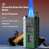 Three Fire Straight Blue Flame Cigar Lighter